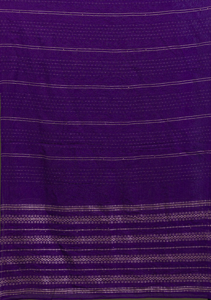 Purple Zariwork Art Silk Readymade Salwar Suit