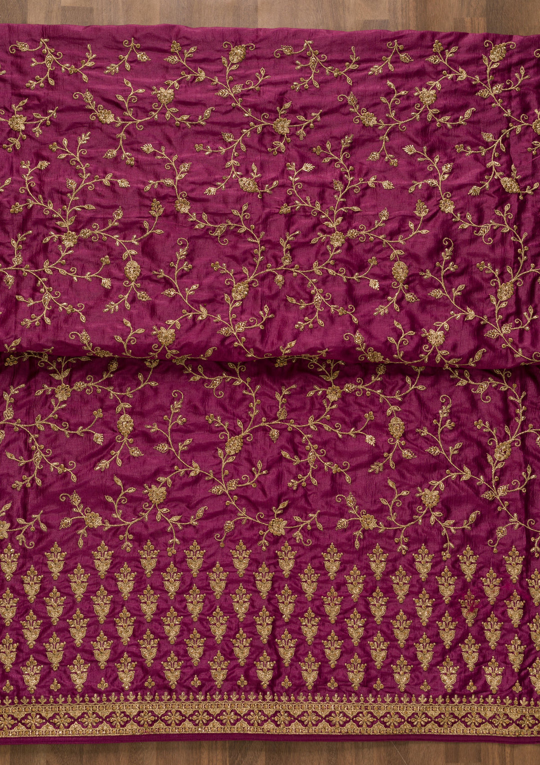 Purple Zariwork Art Silk Unstitched Salwar Suit
