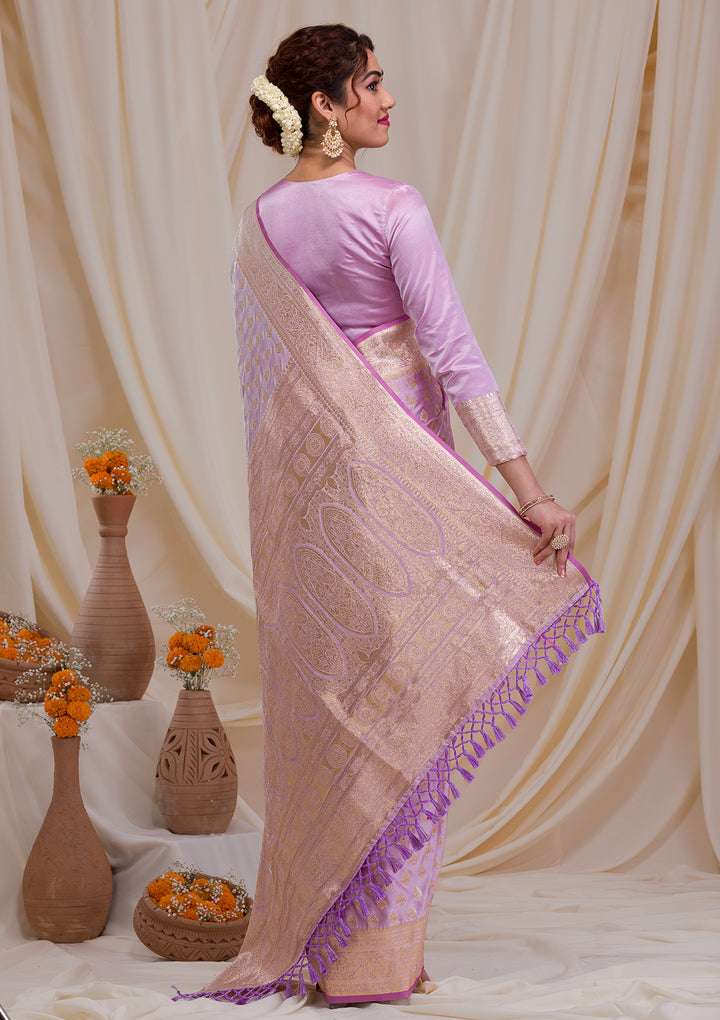 Purple Zariwork Banarasi Silk Saree