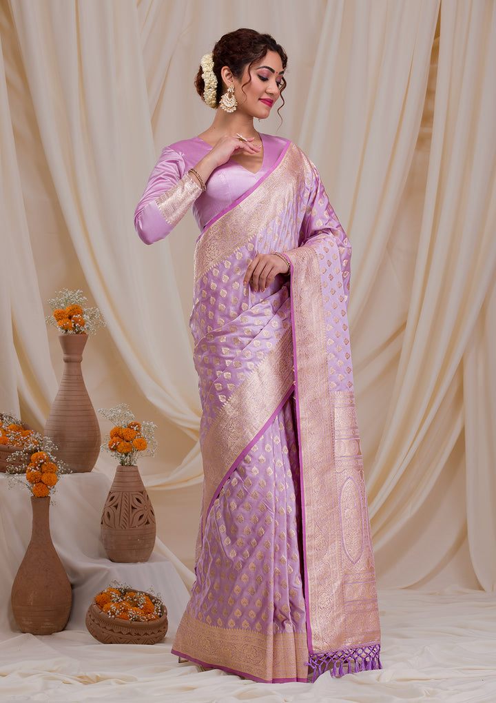 Purple Zariwork Banarasi Silk Saree