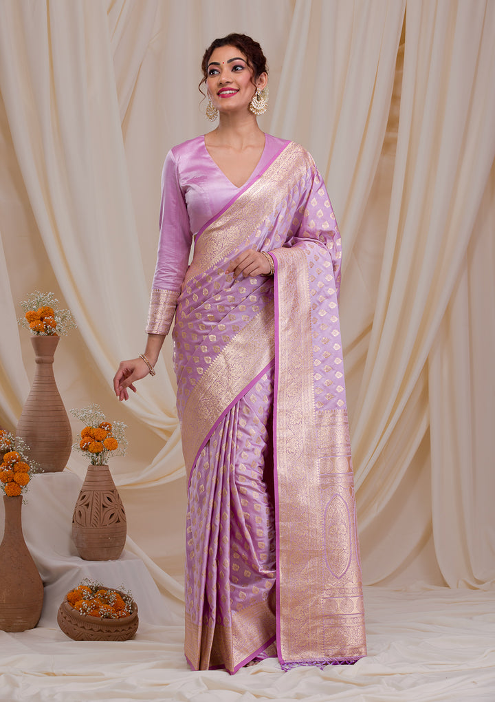 Purple Zariwork Banarasi Silk Saree