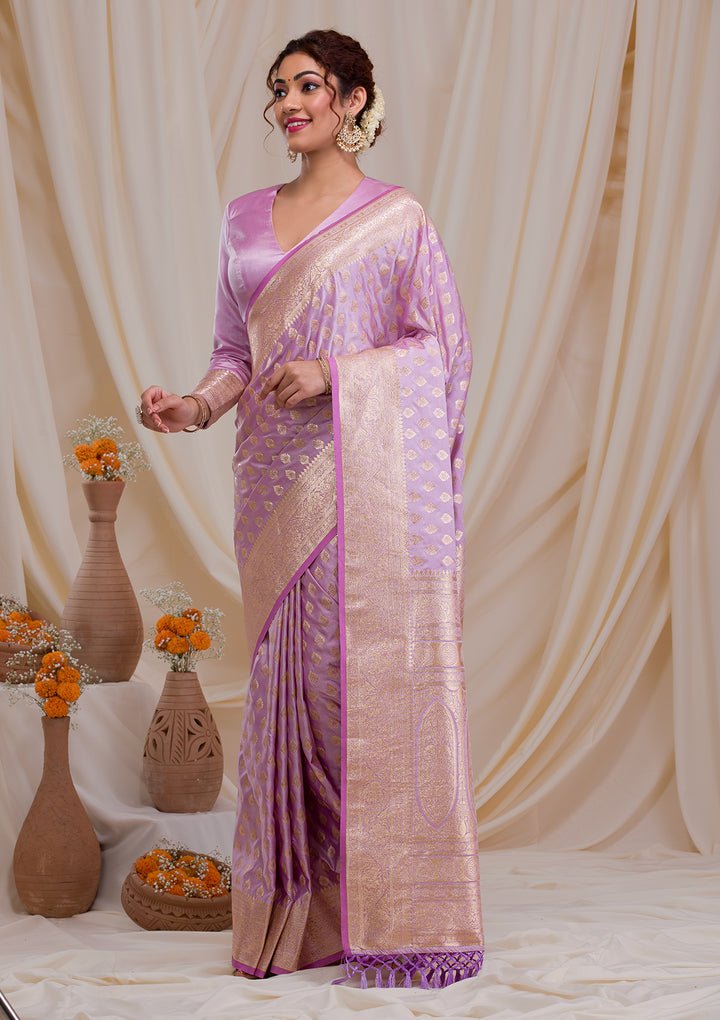 Purple Zariwork Banarasi Silk Saree