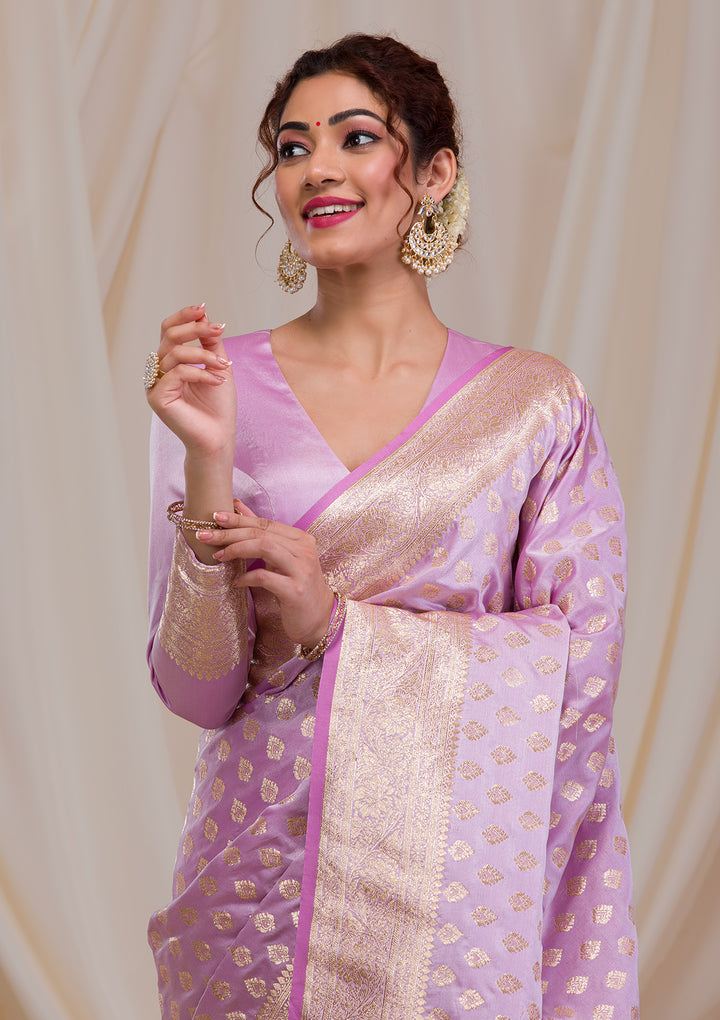 Purple Zariwork Banarasi Silk Saree