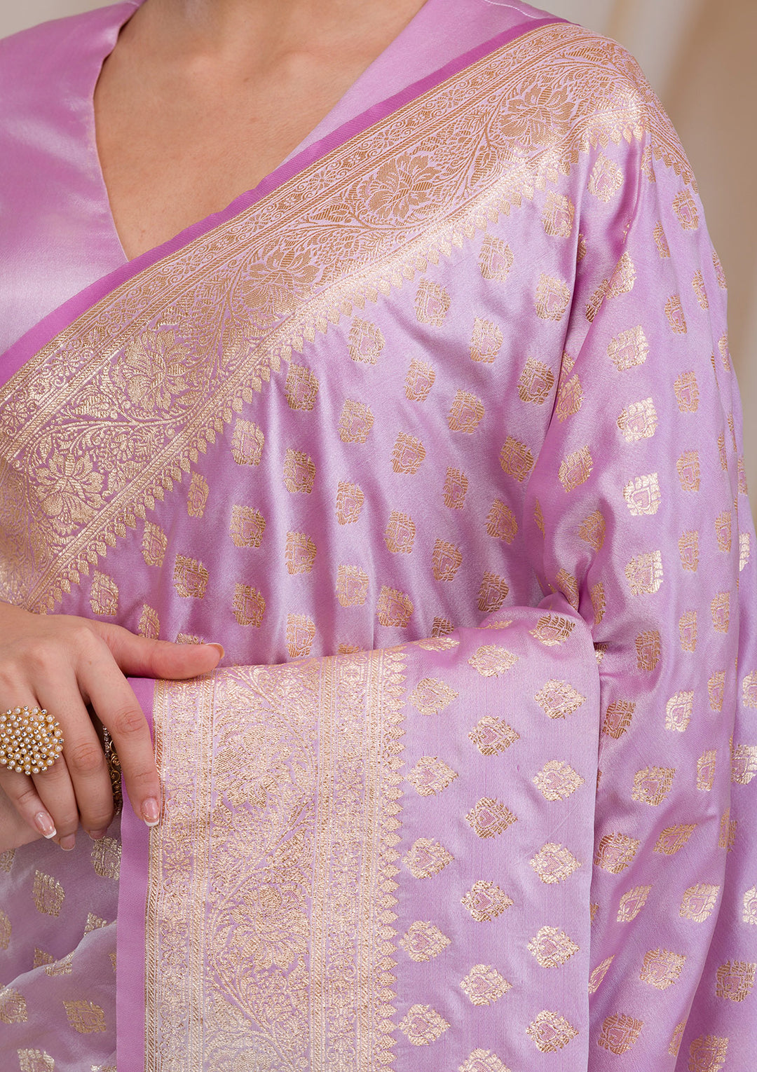 Purple Zariwork Banarasi Silk Saree