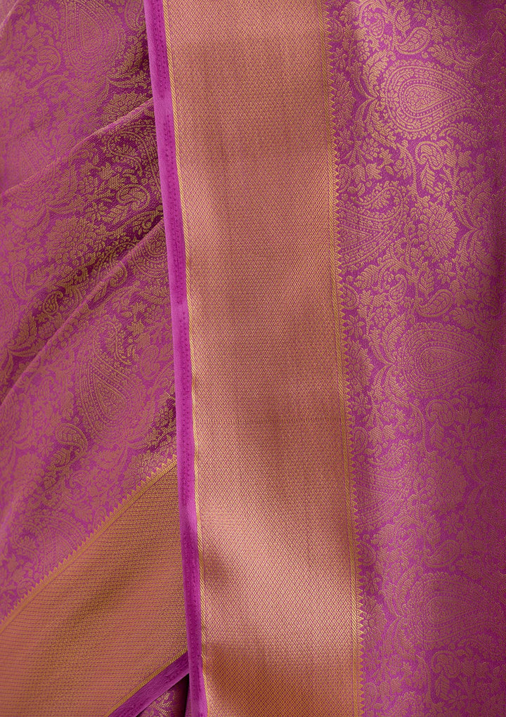 Purple Zariwork Banarasi Silk Saree