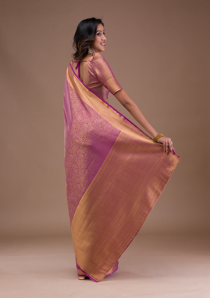 Purple Zariwork Banarasi Silk Saree