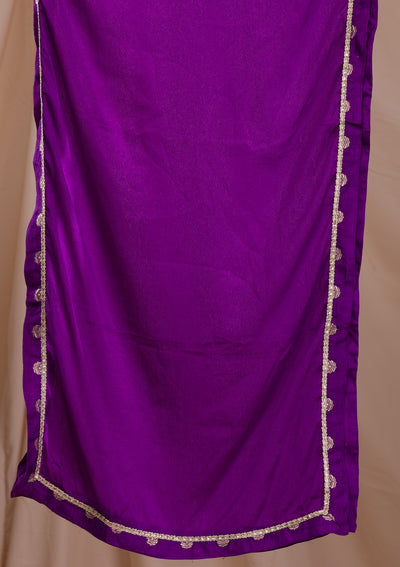 Purple Zariwork Banarasi Readymade Salwar Suit