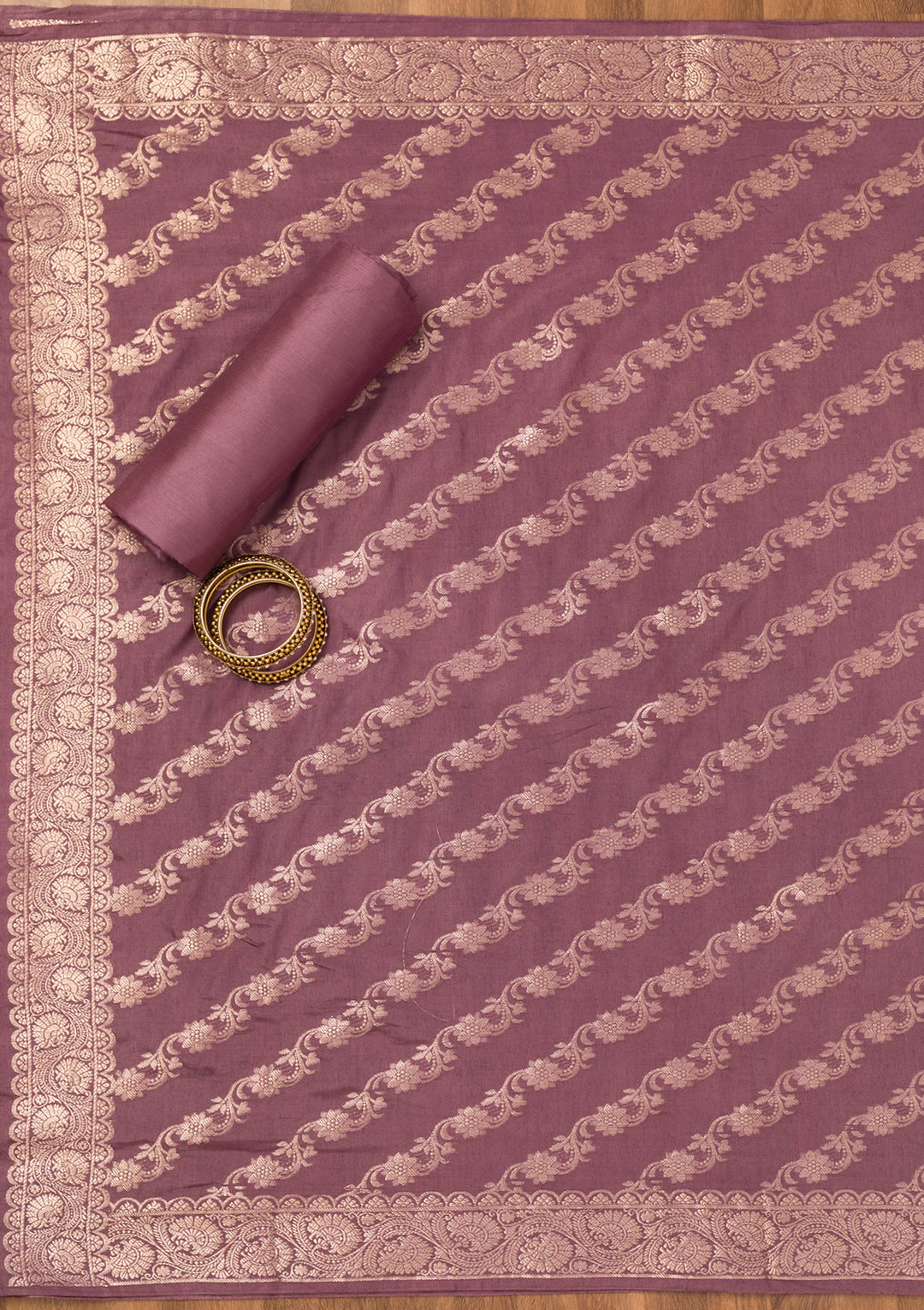 Purple Zariwork Banarasi Unstitched Salwar Suit