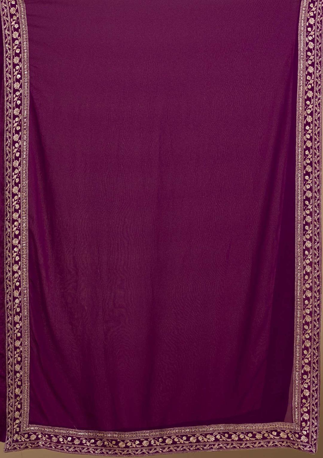 Purple Zariwork Georgette Readymade Salwar Suit-Koskii