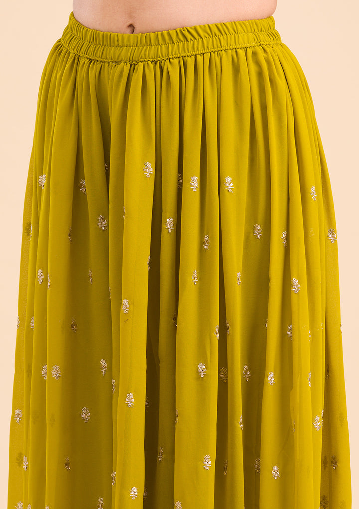 Purple Zariwork Georgette Readymade Salwar Suit