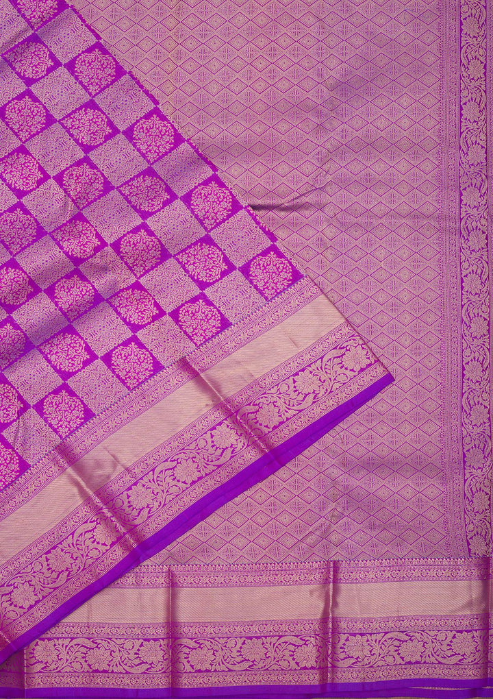 Purple Zariwork Pure Silk Saree