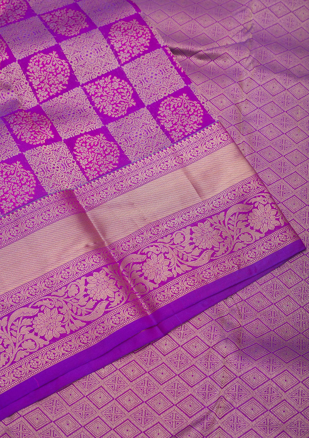 Purple Zariwork Pure Silk Saree