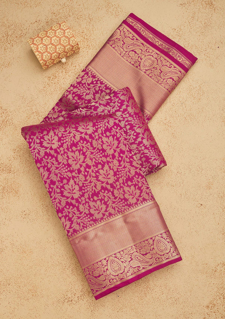 Purple Zariwork Pure Silk Saree