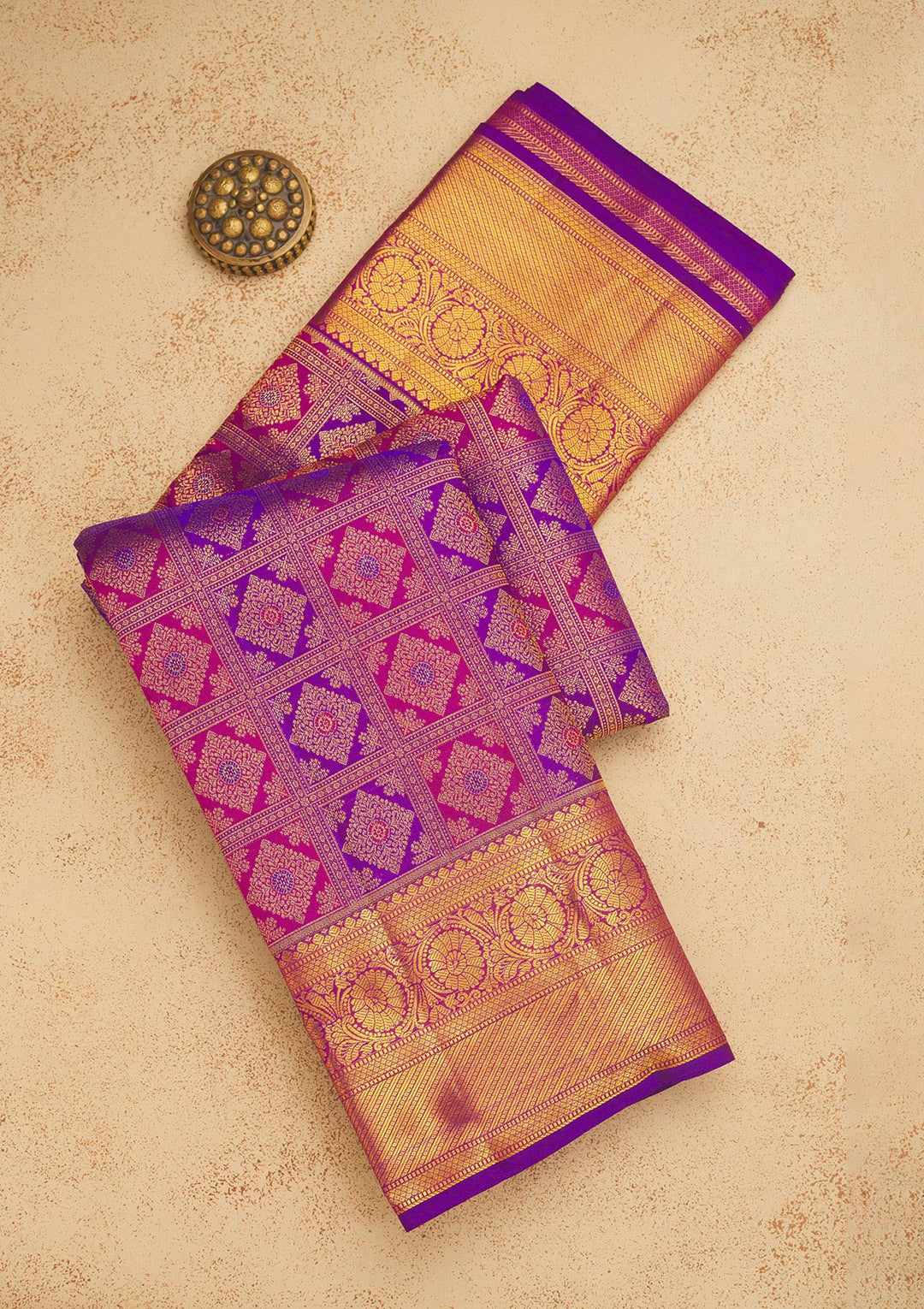 Purple Zariwork Pure Silk Saree