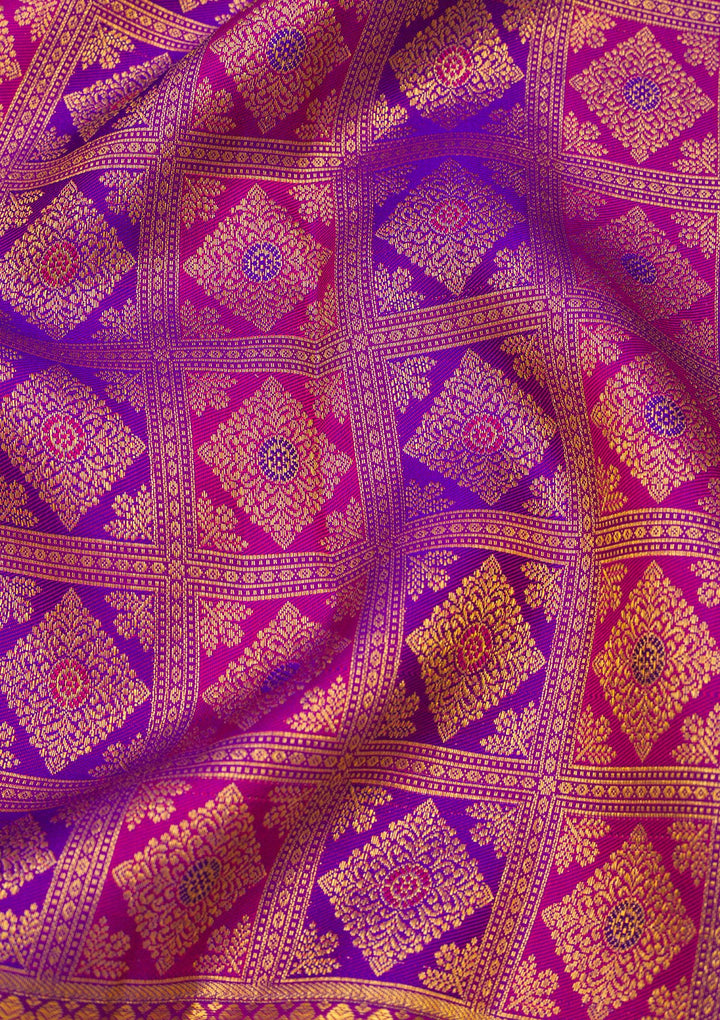 Purple Zariwork Pure Silk Saree