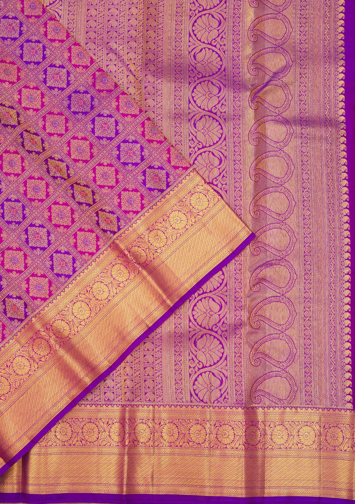 Purple Zariwork Pure Silk Saree