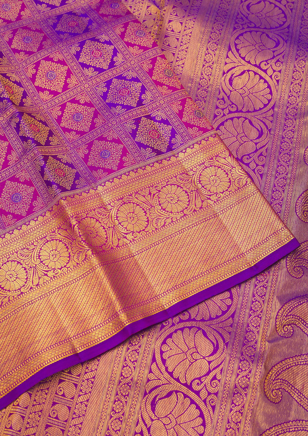 Purple Zariwork Pure Silk Saree