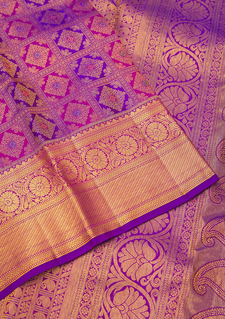 Purple Zariwork Pure Silk Saree