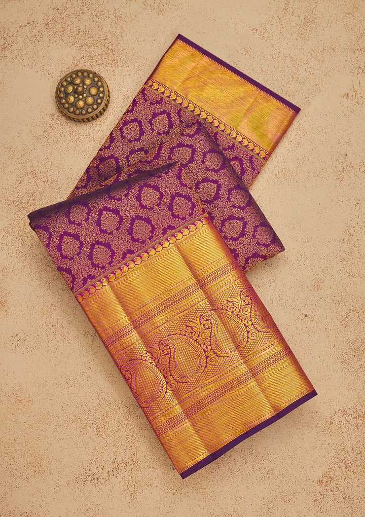 Purple Zariwork Pure Silk Saree
