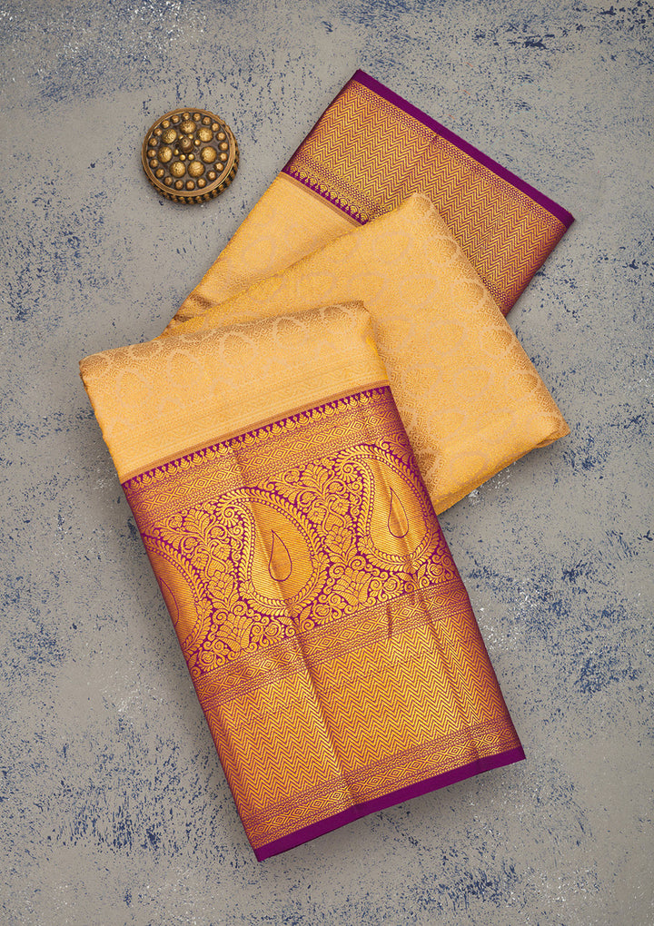 Purple Zariwork Pure Silk Saree