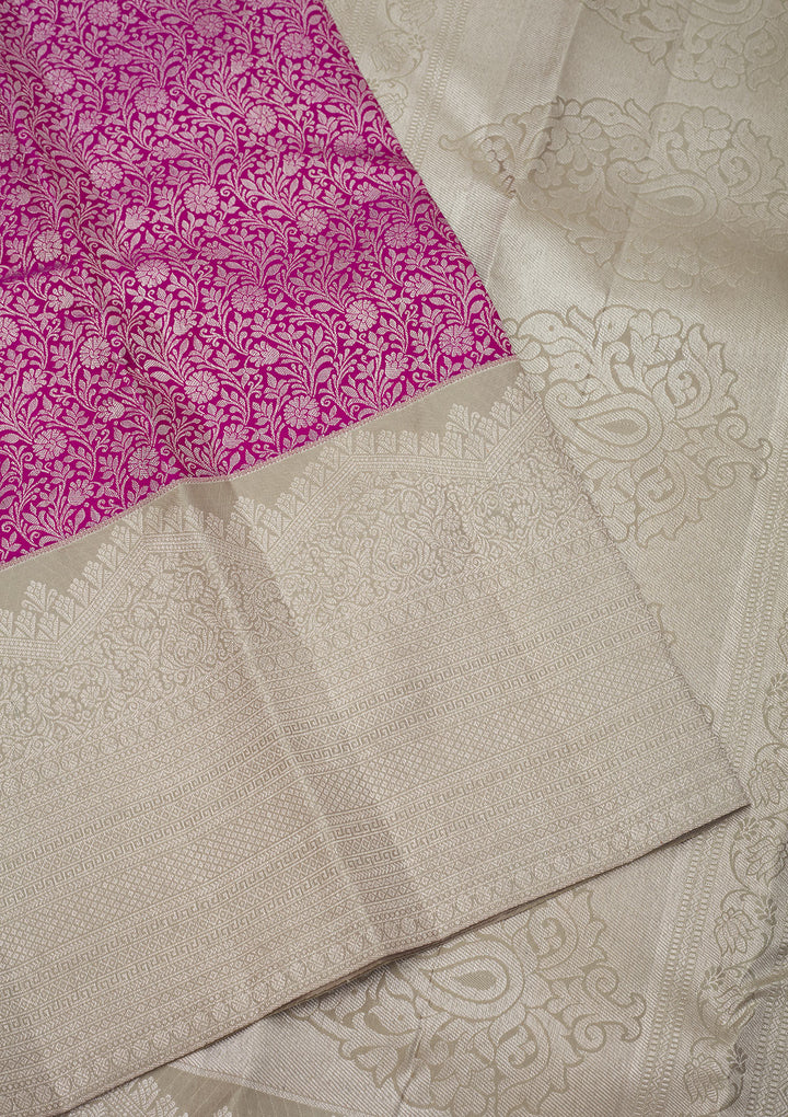Purple Zariwork Pure Silk Saree