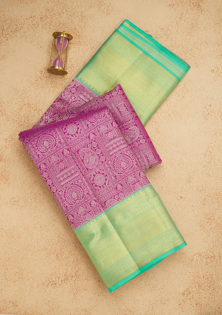 Purple Zariwork Pure Silk Saree