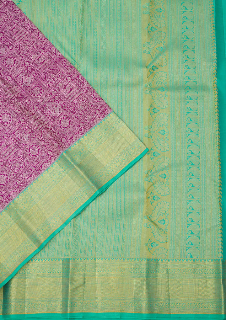 Purple Zariwork Pure Silk Saree