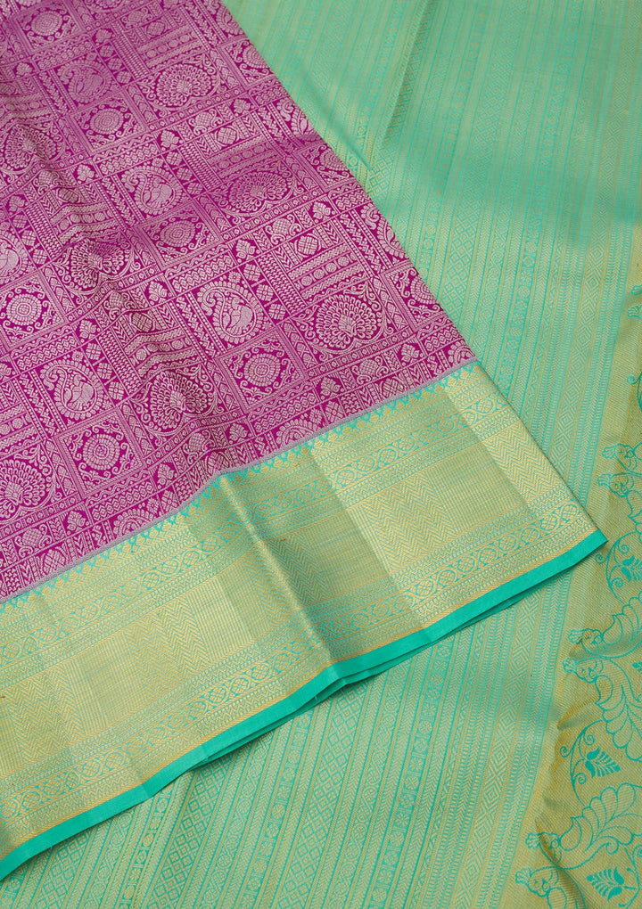 Purple Zariwork Pure Silk Saree