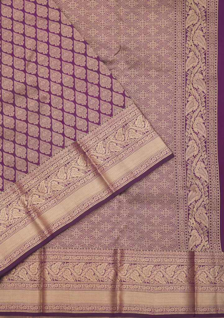 Purple Zariwork Pure Silk Saree
