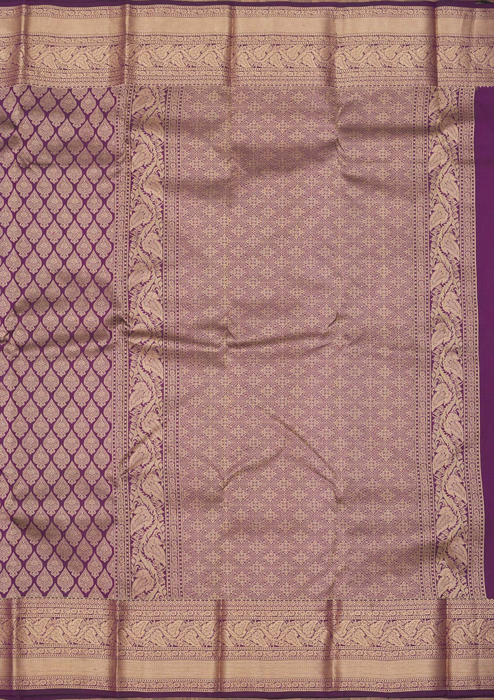 Purple Zariwork Pure Silk Saree