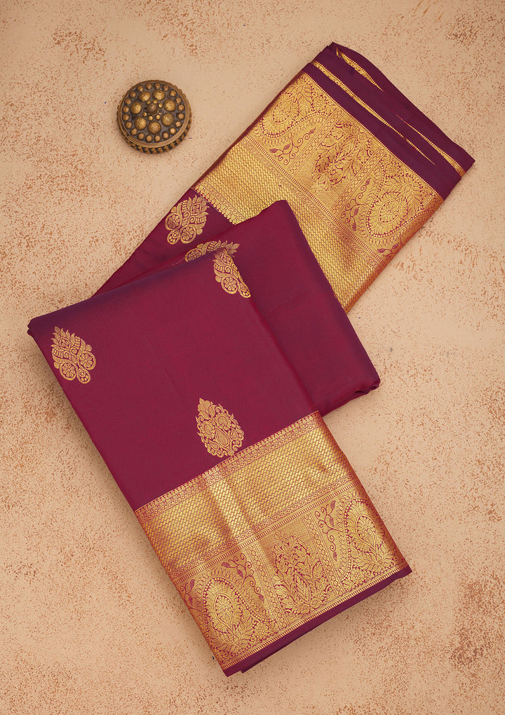 Purple Zariwork Pure Silk Saree