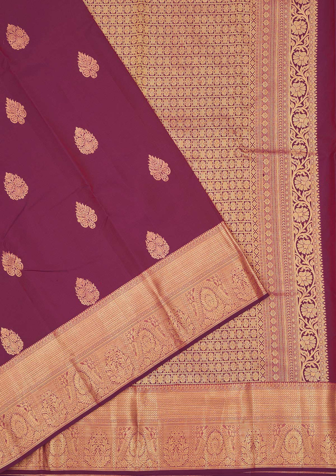 Purple Zariwork Pure Silk Saree