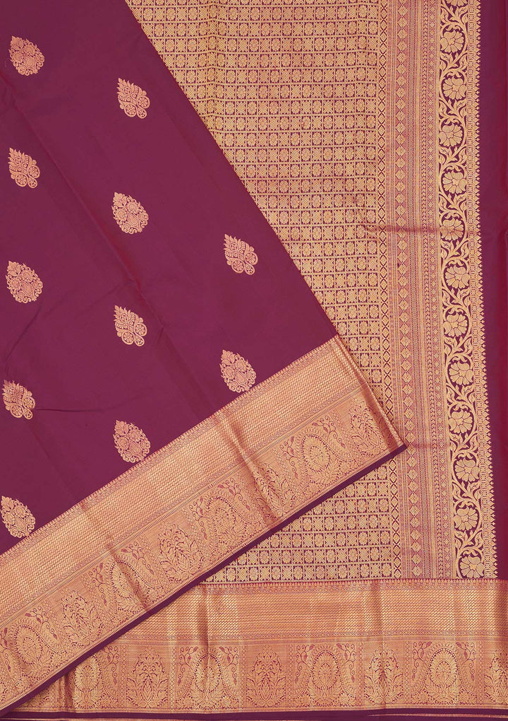 Purple Zariwork Pure Silk Saree