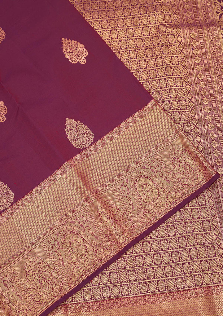 Purple Zariwork Pure Silk Saree
