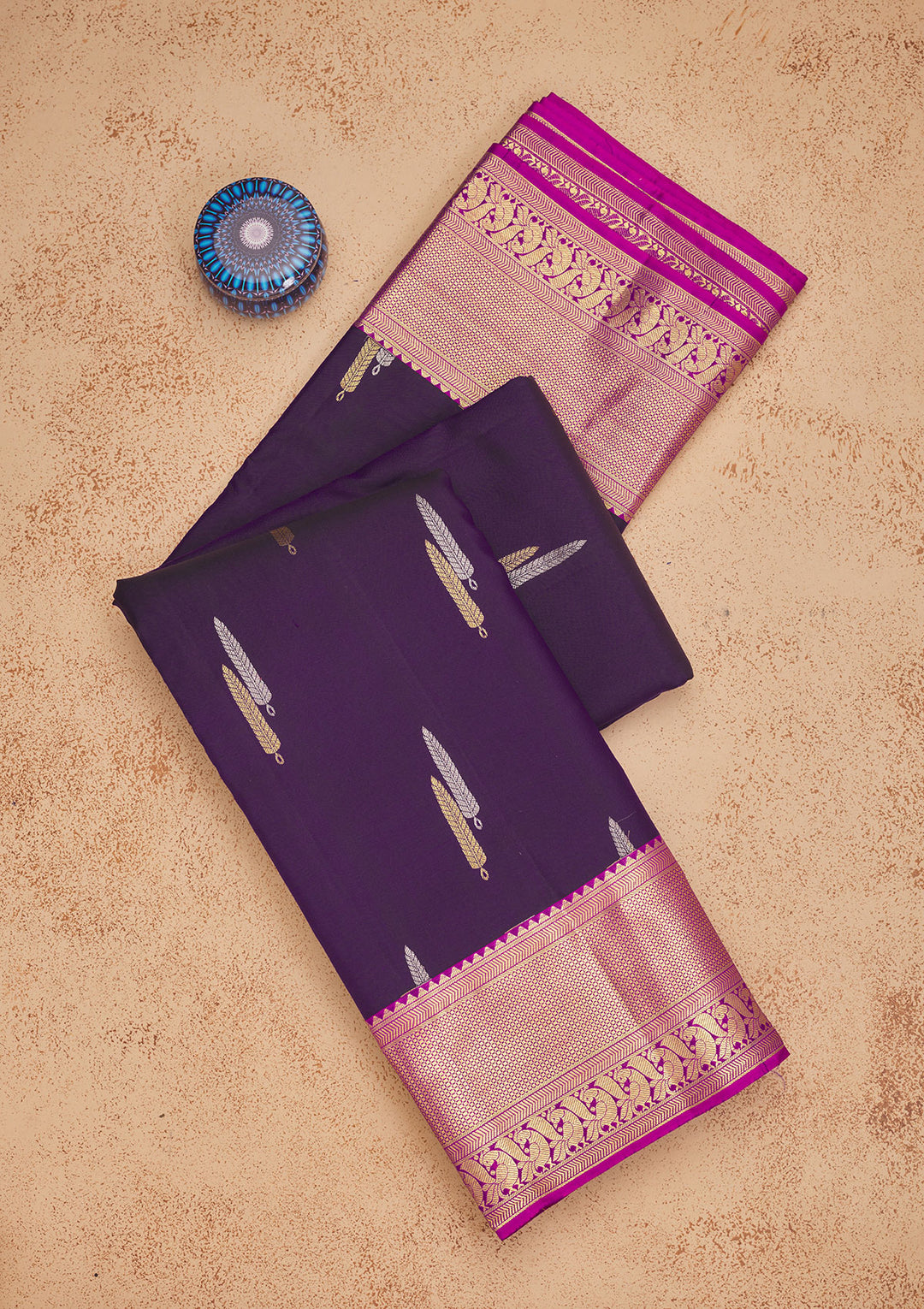 Purple Zariwork Pure Silk Saree