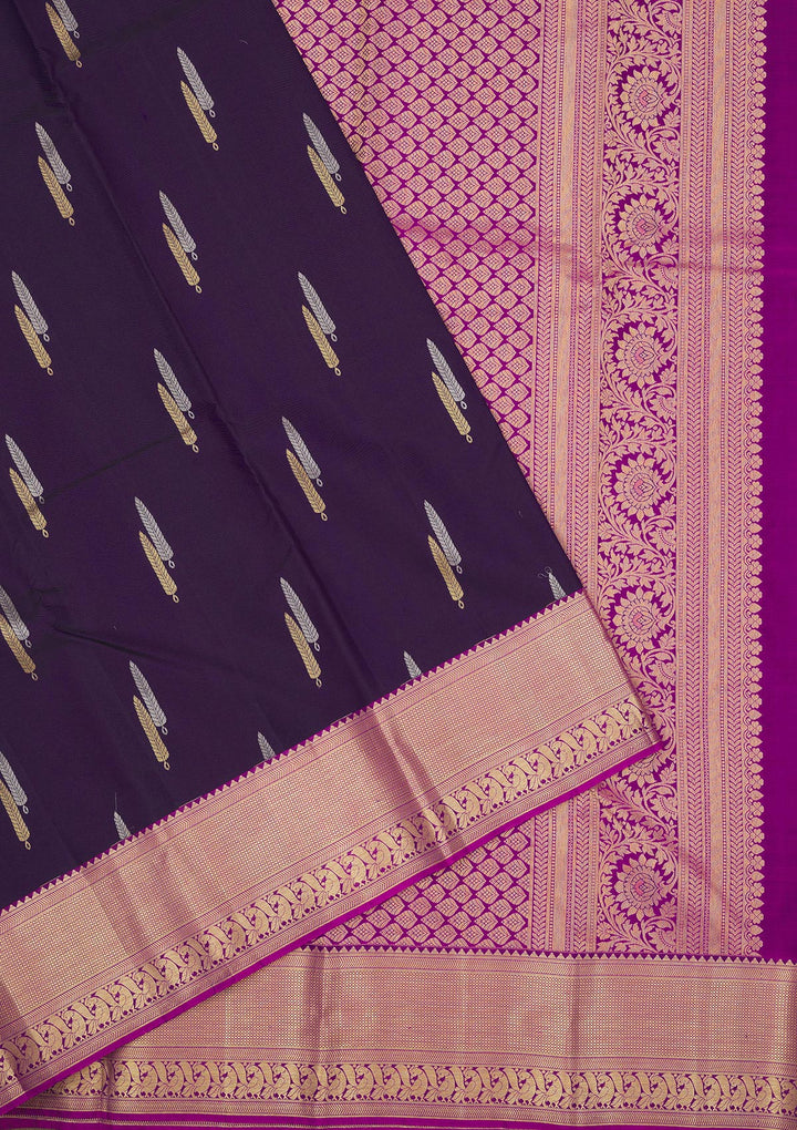 Purple Zariwork Pure Silk Saree