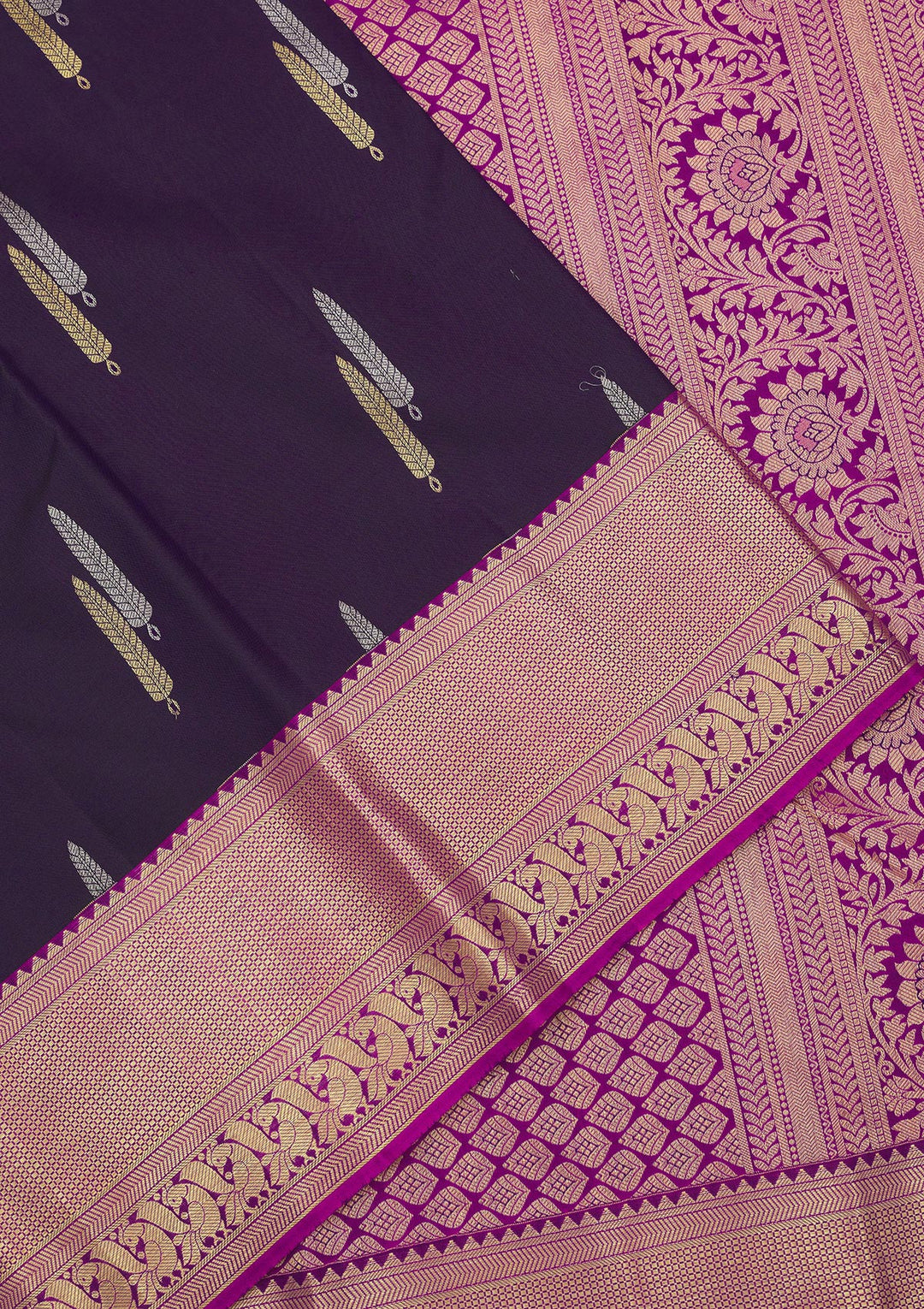 Purple Zariwork Pure Silk Saree