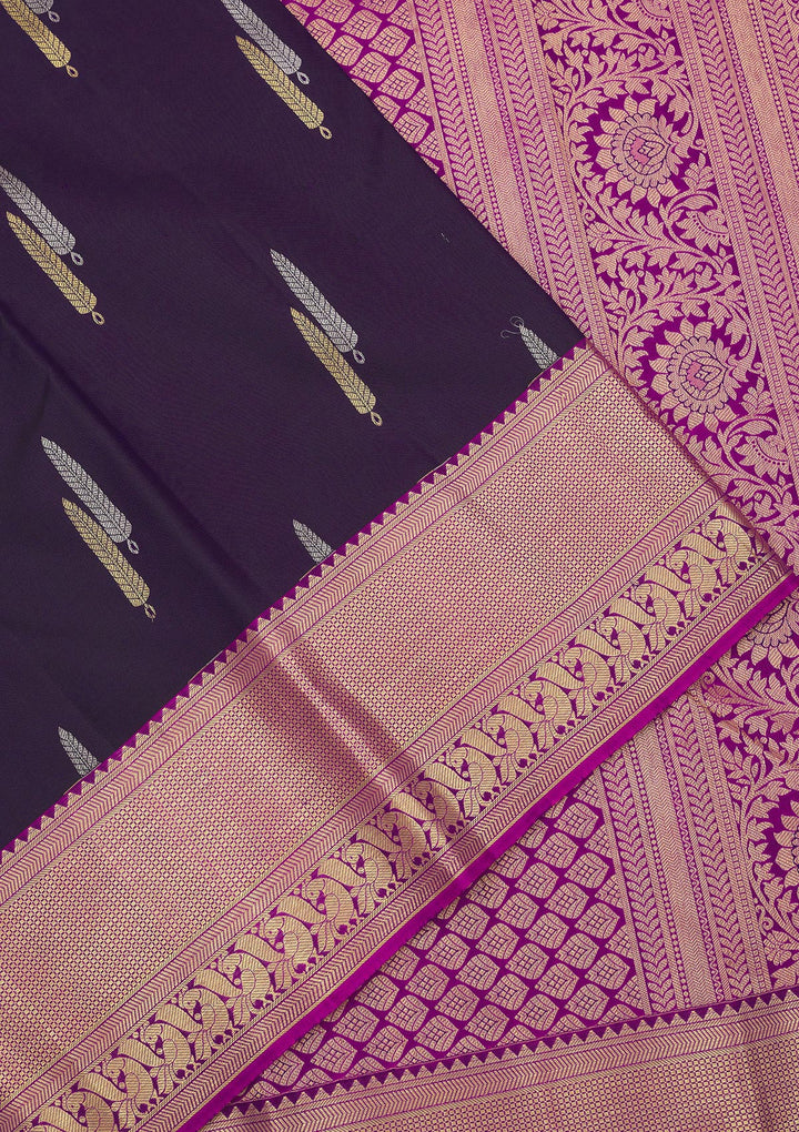 Purple Zariwork Pure Silk Saree