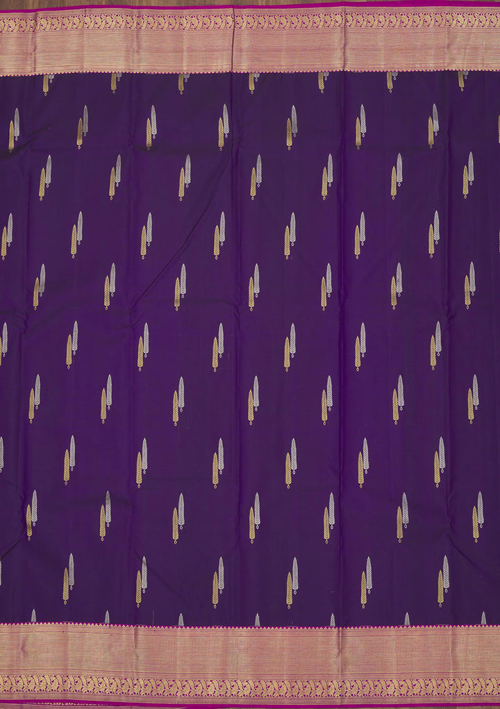 Purple Zariwork Pure Silk Saree