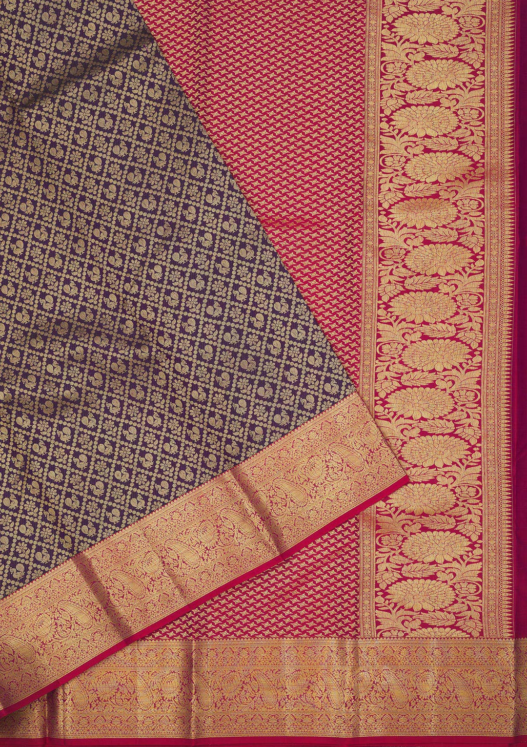 Purple Zariwork Pure Silk Saree