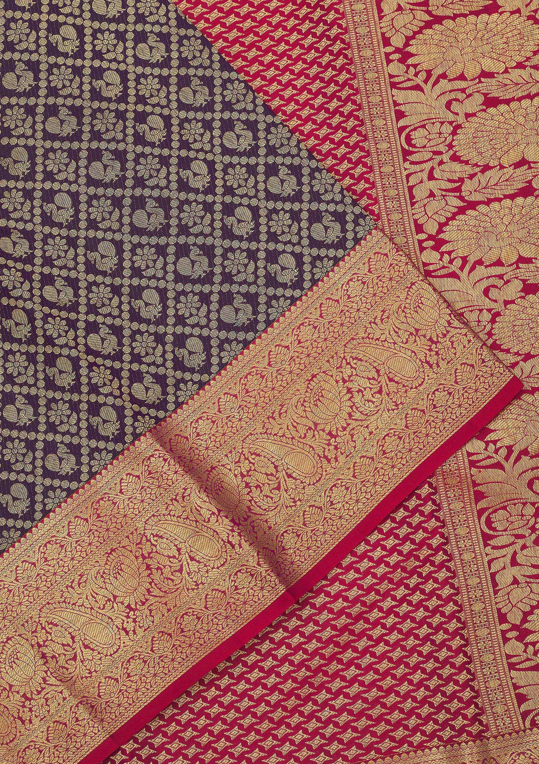 Purple Zariwork Pure Silk Saree