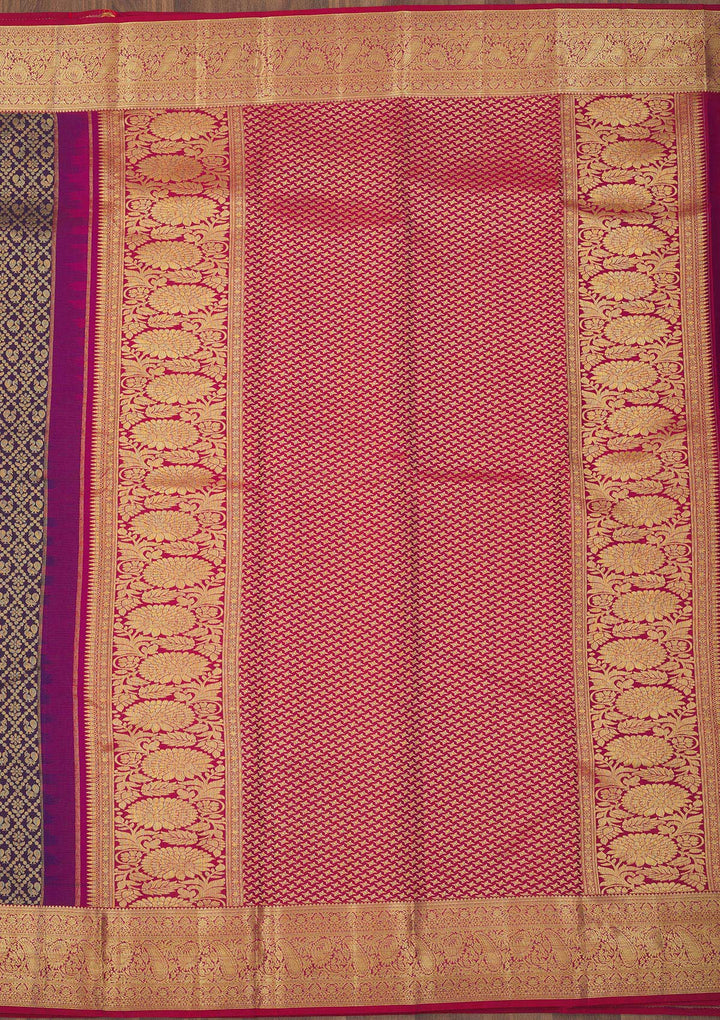 Purple Zariwork Pure Silk Saree
