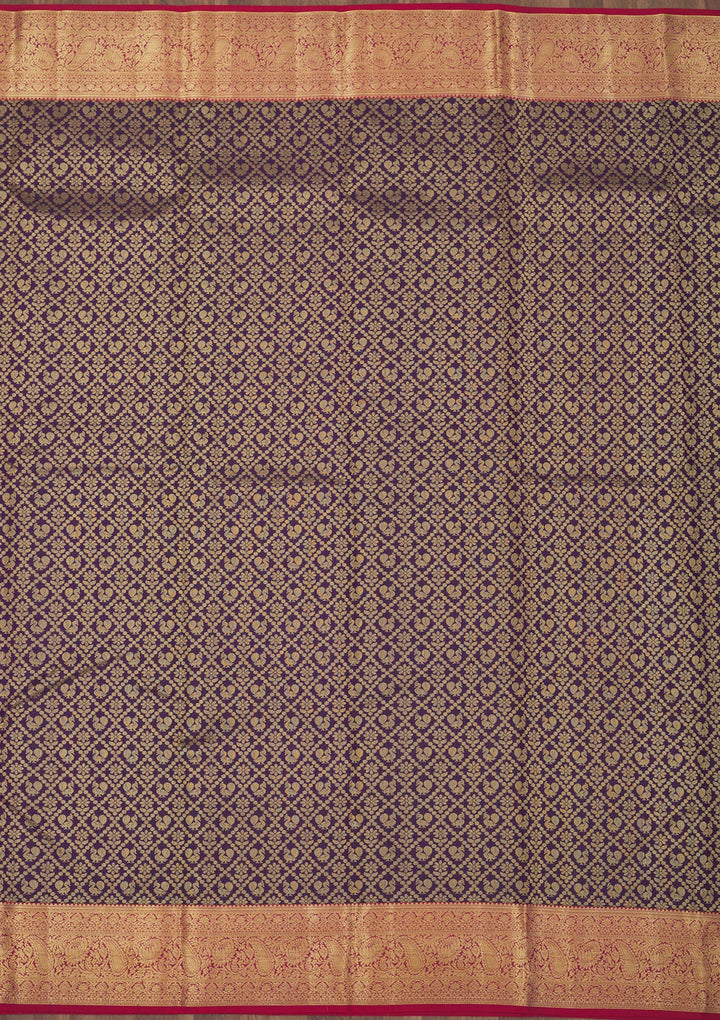 Purple Zariwork Pure Silk Saree