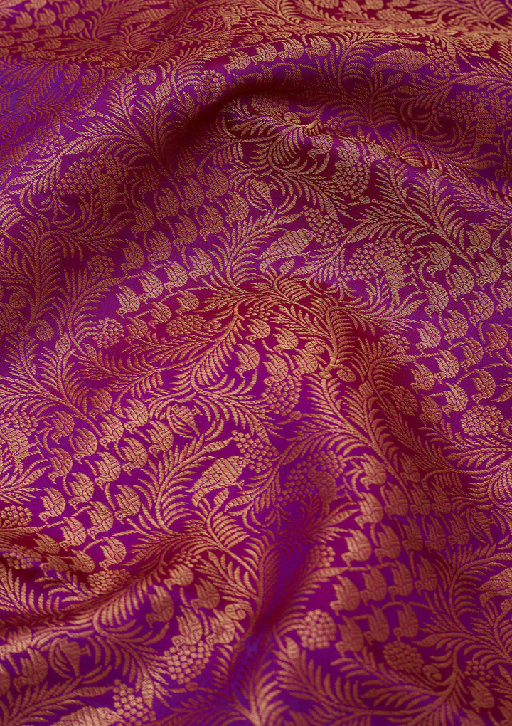 Purple Zariwork Pure Silk Saree