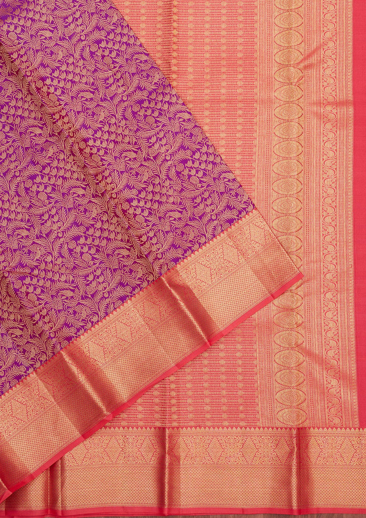 Purple Zariwork Pure Silk Saree