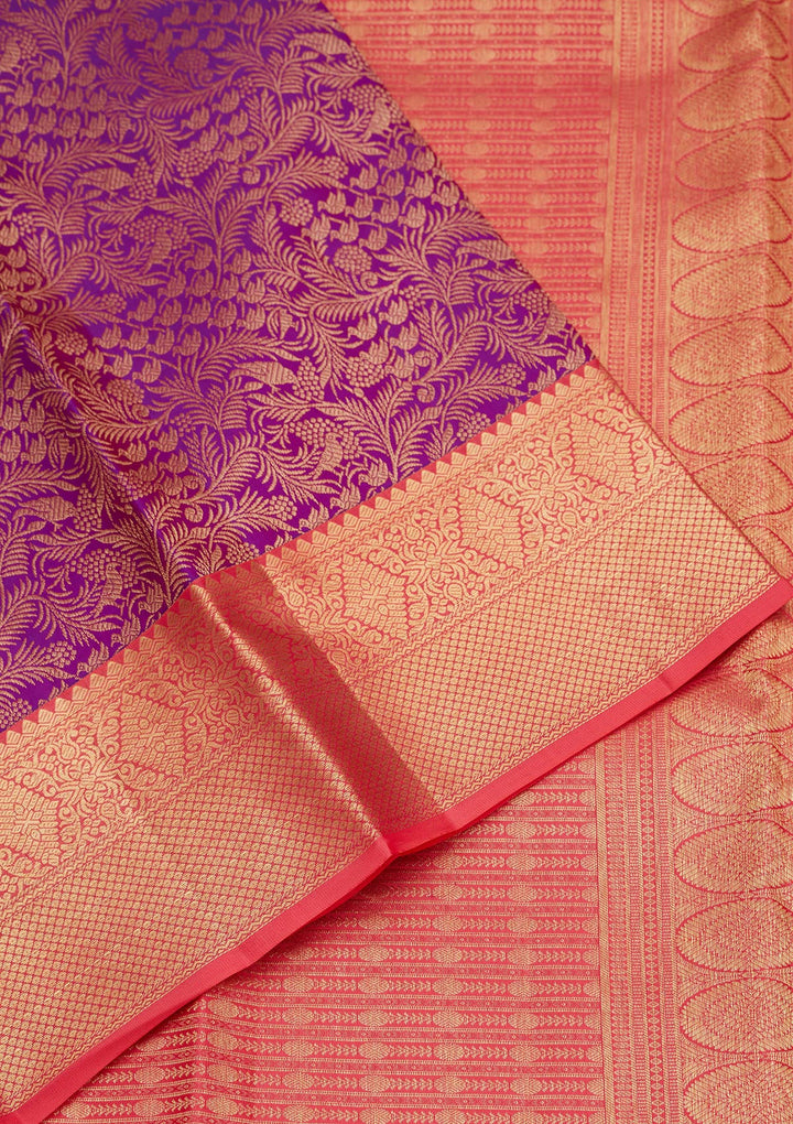 Purple Zariwork Pure Silk Saree