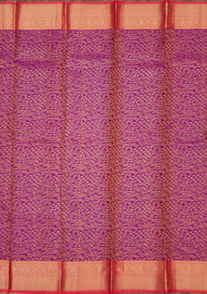 Purple Zariwork Pure Silk Saree