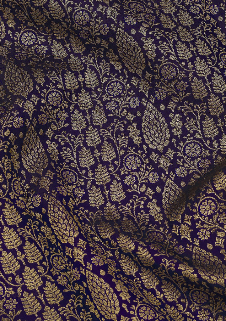 Purple Zariwork Pure Silk Saree