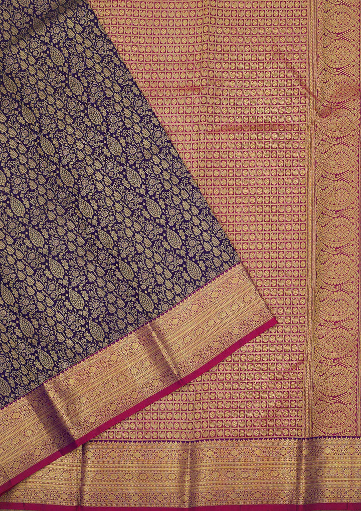 Purple Zariwork Pure Silk Saree