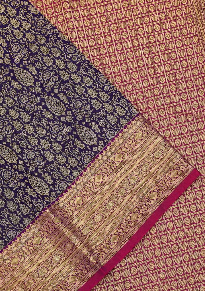 Purple Zariwork Pure Silk Saree